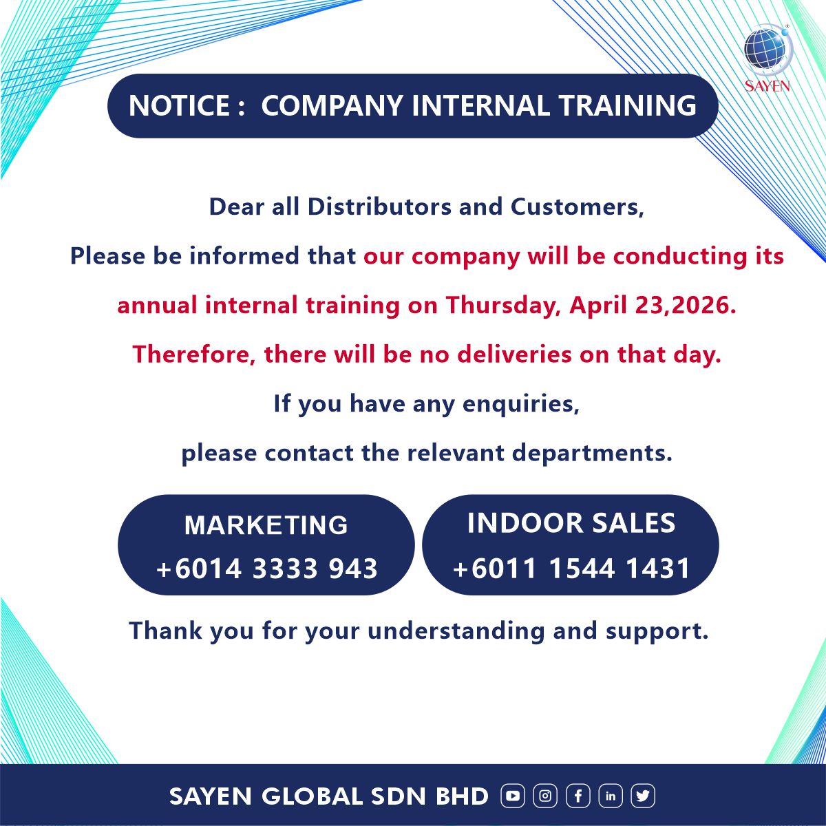 16/4/2026 | Internal Training Notice